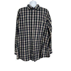 Peter Millar Mens Long Sleeve‎ Button-Up Check Shirt Size XXL Blue Multi